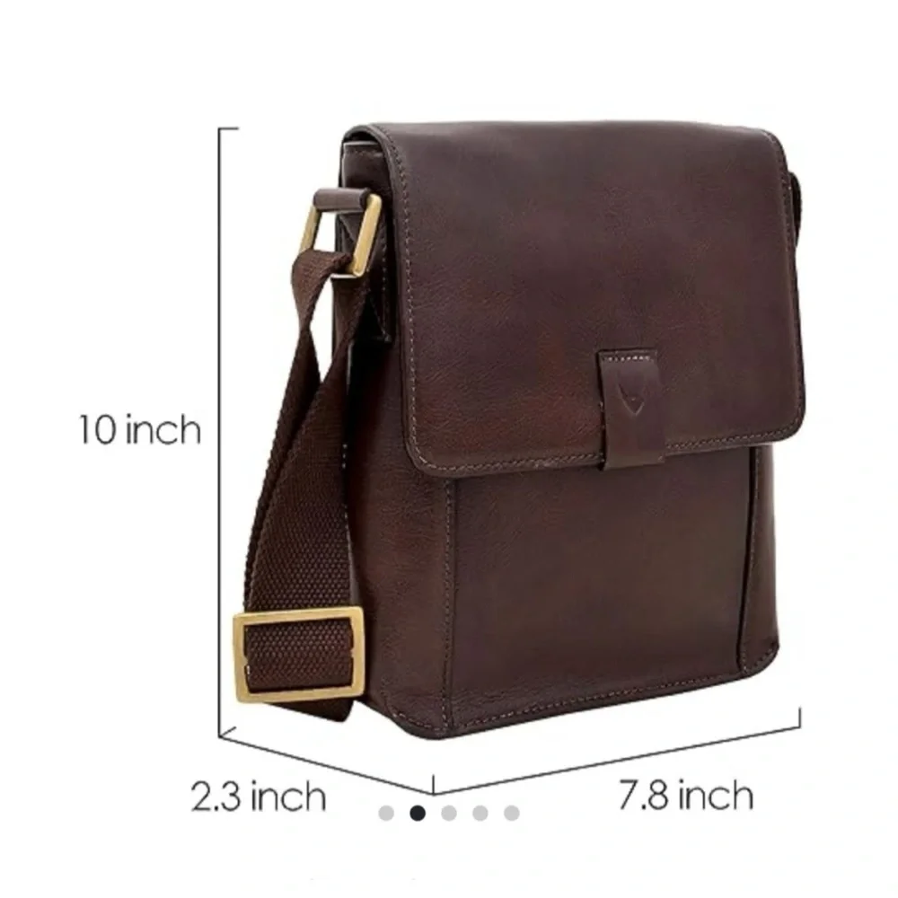Hidesign Aiden Genuine Leather Crossbody Messenger Bag 10.5